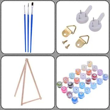 VIGEIYA 16x20in Oil Paint by Numbers for Adults Beginners Include Framed Canvas and Wooden Easel with Brushes and Acrylic Pigment (Daisy Flower)