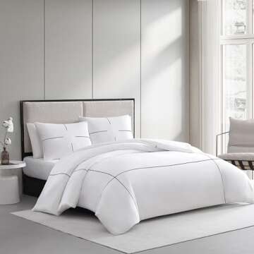 Vera Wang - King Comforter Set, Luxury Cotton Sateen Bedding with Matching Shams, Designer Home Deco...