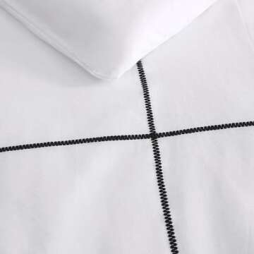 Vera Wang - King Comforter Set, Luxury Cotton Sateen Bedding with Matching Shams, Designer Home Decor (Zig Zag White, King)