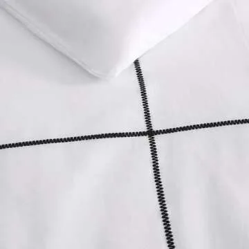 Vera Wang - King Comforter Set, Luxury Cotton Sateen Bedding with Matching Shams, Designer Home Decor (Zig Zag White, King)