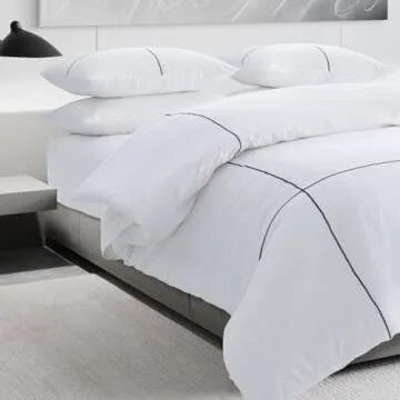Vera Wang - King Comforter Set, Luxury Cotton Sateen Bedding with Matching Shams, Designer Home Decor (Zig Zag White, King)