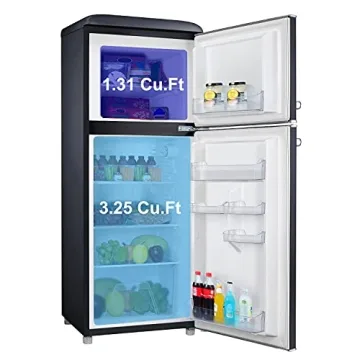 Galanz Retro Compact Refrigerator with Freezer Dual Door