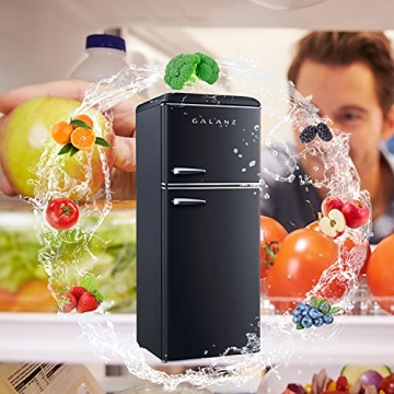 Galanz Retro Compact Refrigerator with Freezer Dual Door
