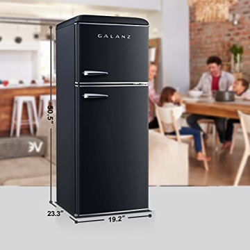 Galanz Retro Compact Refrigerator with Freezer Dual Door