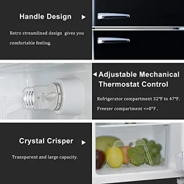 Galanz Retro Compact Refrigerator with Freezer Dual Door