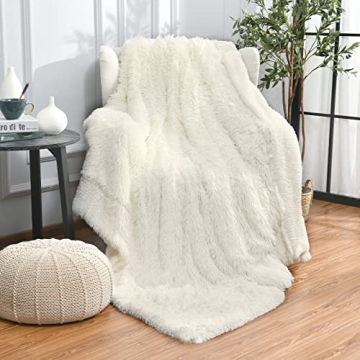 junovo Super Soft Shaggy Longfur Faux Fur Blanket, Fuzzy Throw Blanket for Bed, Fluffy Cozy Plush Li...