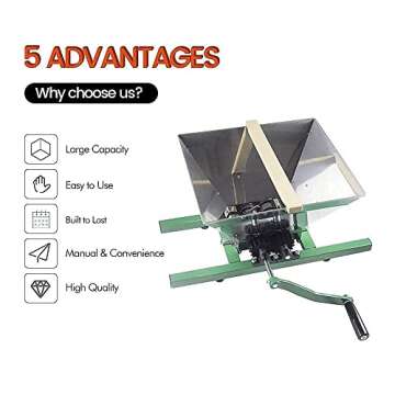 Fruit Wine Press and Crusher,100% Nature Apple&Grape&Berries Crusher Manual Juice Maker for Kitchen
