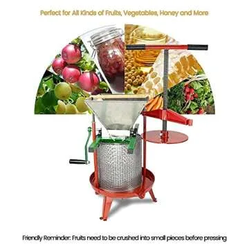 Fruit Wine Press and Crusher,100% Nature Apple&Grape&Berries Crusher Manual Juice Maker for Kitchen