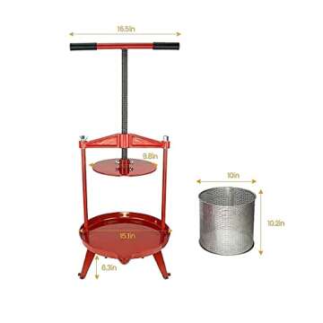 Fruit Wine Press and Crusher,100% Nature Apple&Grape&Berries Crusher Manual Juice Maker for Kitchen