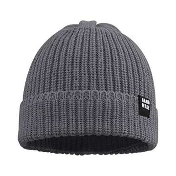 Simple Knitted Baby Beanie Hip-Hop Boys Winter Hat Toddler Kids Bonnet for Girls 0-5Y (Black+Khaki+Gray, S)