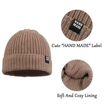 Simple Knitted Baby Beanie for Toddlers 0-5Y, Winter Wear
