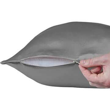 Beckham Hotel Collection Silk Pillowcase for Hair and Skin - Pack of 2 Standard Size Silk Pillow Cases for Frizz, Split Ends and Acne Control