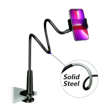 Cell Phone Clip Holder with Flexible Long Arm