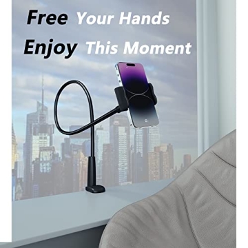 Cell Phone Clip Holder with Flexible Long Arm