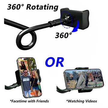 Cell Phone Clip Holder with Flexible Long Arm