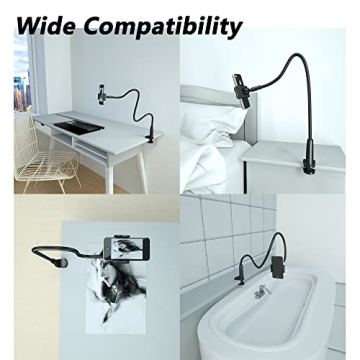 Cell Phone Clip Holder with Flexible Long Arm