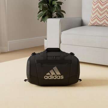 adidas Unisex Adult Defender IV Large Duffel, Sports Duffle Men and Women, Durable Gym Bags, Black/S...