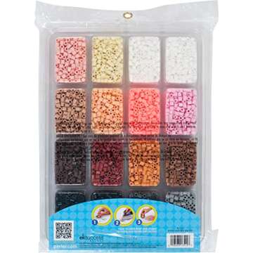 Perler Beads Neutral Colors Fuse Beads and Storage Tray For Kids Crafts, Small, 4000 pcs