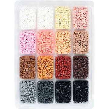 Perler Beads Neutral Colors Fuse Beads and Storage Tray For Kids Crafts, Small, 4000 pcs