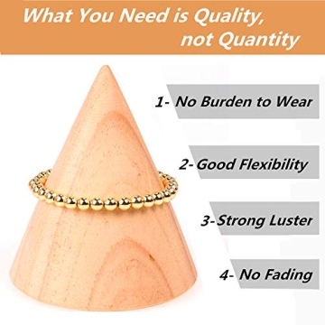 fzbali 3 Pcs Gold Beaded Bracelets for All Styles