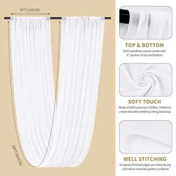 Teruntrue White Ceiling Drapes for Weddings and Events