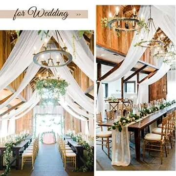 Teruntrue White Ceiling Drapes for Weddings and Events