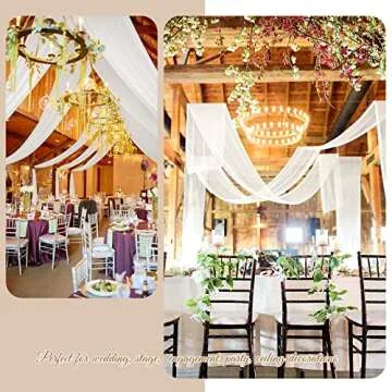 Teruntrue White Ceiling Drapes for Weddings and Events