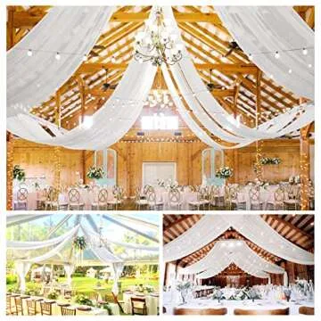 Teruntrue White Ceiling Drapes for Weddings and Events