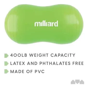 Milliard Peanut Ball Physio Roll for Exercise, Therapy, Labor, Birthing and Dog Training…