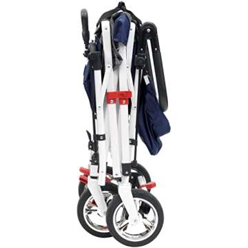 Creative Outdoor Push Pull Stroller Wagon for Kids, 150lbs Weight Capacity, All-Terrain Collapsible Folding Cart with Canopy and Adjustable Handle, Beach, Park, Garden, Camping & Tailgate