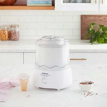 Cuisinart ICE-20P1 Automatic 1.5-Quart Frozen Yogurt, Ice Cream and Sorbet Maker, Makes Frozen Treats in less than 20-Minutes, White