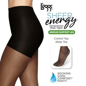 L'eggs Sheer Energy Medium Support Women's Compression Tights with Control Top