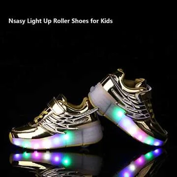 YCOMI Kids LED Light Up Single Wheel Skate Shoes