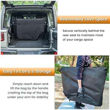 Freedom Panel Hard Top Storage Bag with Handle for 2007-2024 Jeep Wrangler JK JKU JL JLU Sports Sahara Freedom Rubicon Unlimited Gladiator JT 2-Door & 4-Door (Black)