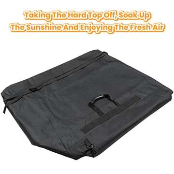 Freedom Panel Hard Top Storage Bag with Handle for 2007-2024 Jeep Wrangler JK JKU JL JLU Sports Sahara Freedom Rubicon Unlimited Gladiator JT 2-Door & 4-Door (Black)