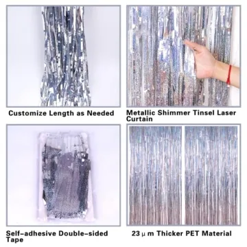 Dazzling Silver Tinsel Foil Curtains for All Occasions