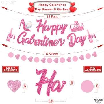 KatchOn Happy Galentines Day Decorations Kit - Huge Pack of 27 for Perfect Party Setup