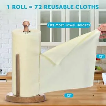 Matthew Microfiber Cleaning Cloth Roll 72Pack (12" x 12") Reusable Paper Towels&Washable Tear Away Towels,Ultra Water Absorbent Lint&Streak Free Cleaning Rags for Glass,Dishwash,Bathroom,Cars-Yellow