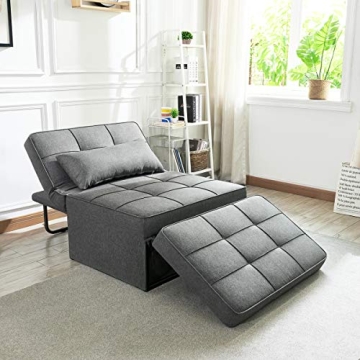 Vonanda 4-in-1 Convertible Sofa Bed - Modern Folding Ottoman Guest Bed for Small Spaces
