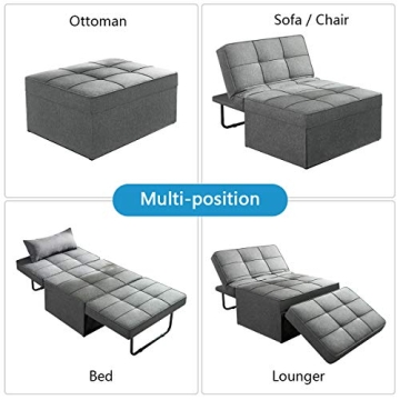 Vonanda 4-in-1 Convertible Sofa Bed Space-Saving Ottoman Guest Bed