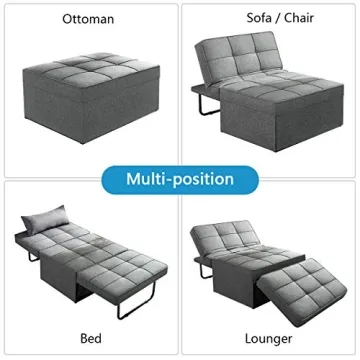 Vonanda 4-in-1 Convertible Sofa Bed Space-Saving Ottoman Guest Bed