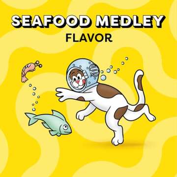 Temptations Classic Crunchy and Soft Cat Treats Seafood Medley Flavor, 30 oz. Tub