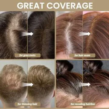 VOLLUCK Root Touch Up Hair Powder Root Cover Up Hairline Shadow Powder Stick for Thinning Hair for Women and Men, Bald Spots, Eyebrows, Beard Line, Medium-Brown