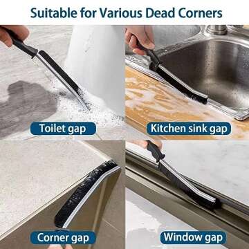 HENGDLOO 5 PCS Hard Bristle Crevice Cleaning Brush,Thin Crevice Cleaning Brushes for Household Use, ...