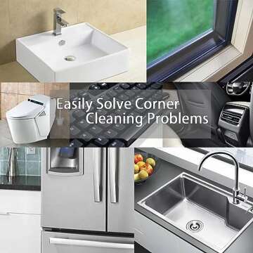 HENGDLOO 5 PCS Hard Bristle Crevice Cleaning Brush,Thin Crevice Cleaning Brushes for Household Use, Multifunctional Cleaning Tools for Narrow Corner Tight Spaces