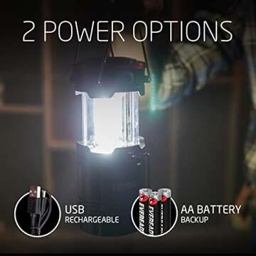 EVEREADY 360 LED Camping Lantern (2-Pack), Collapsible LED Lanterns, Rugged Survival Kits for Hurric...
