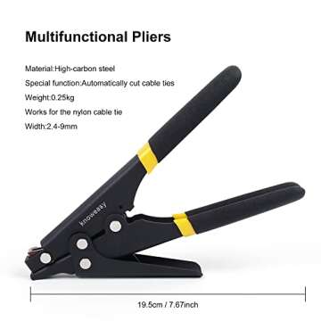 Cable Tie Tool,Knoweasy Zip Tie Tool and Tensioning and Cutting Tool for Plastic or Nylon Cable Tie