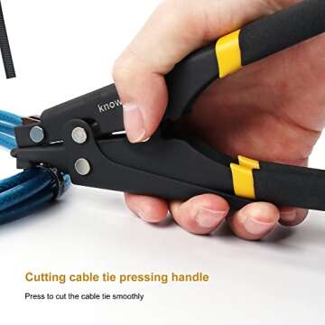 Cable Tie Tool,Knoweasy Zip Tie Tool and Tensioning and Cutting Tool for Plastic or Nylon Cable Tie