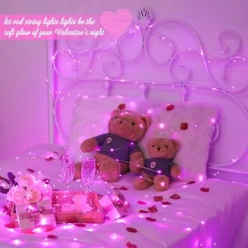 JMEXSUSS 4 Pack Pink LED Fairy Lights for Valentine's Day