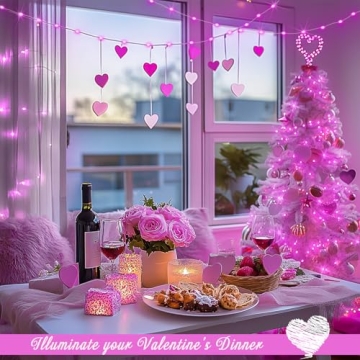 JMEXSUSS 4 Pack Pink LED Fairy Lights for Valentine's Day